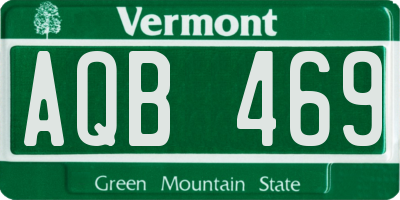 VT license plate AQB469