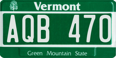 VT license plate AQB470