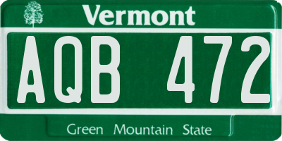 VT license plate AQB472