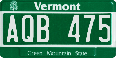 VT license plate AQB475