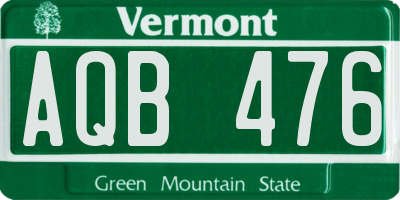 VT license plate AQB476
