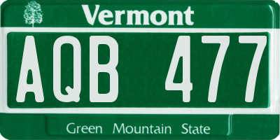 VT license plate AQB477