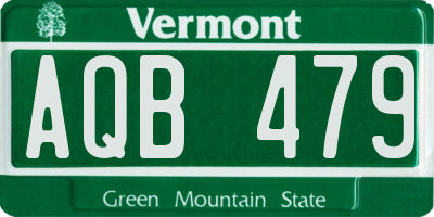 VT license plate AQB479