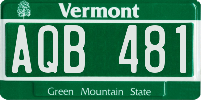 VT license plate AQB481