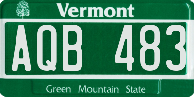 VT license plate AQB483