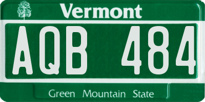VT license plate AQB484