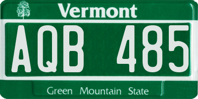 VT license plate AQB485