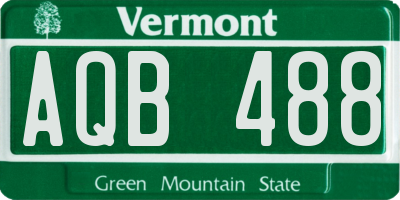 VT license plate AQB488
