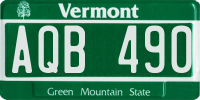VT license plate AQB490