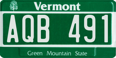 VT license plate AQB491
