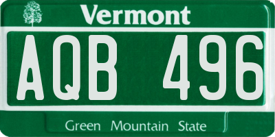 VT license plate AQB496