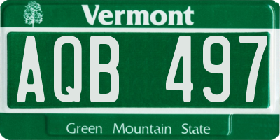 VT license plate AQB497