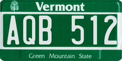 VT license plate AQB512