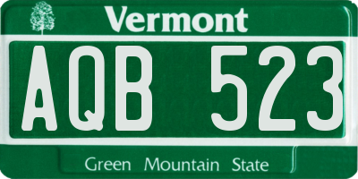 VT license plate AQB523
