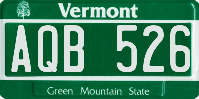 VT license plate AQB526