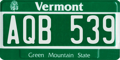 VT license plate AQB539