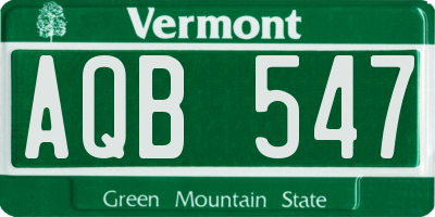 VT license plate AQB547