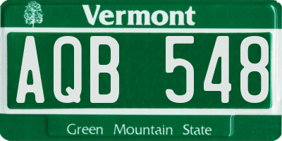 VT license plate AQB548