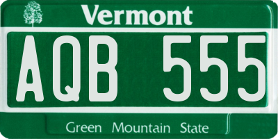 VT license plate AQB555
