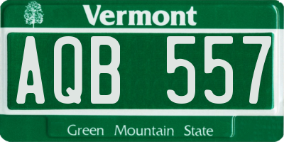 VT license plate AQB557