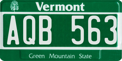 VT license plate AQB563