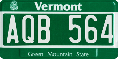 VT license plate AQB564