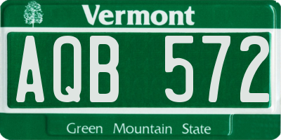 VT license plate AQB572