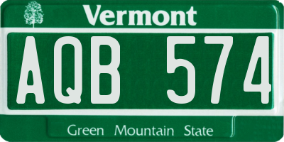 VT license plate AQB574
