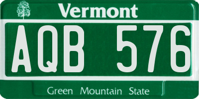 VT license plate AQB576