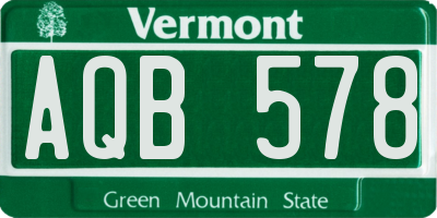 VT license plate AQB578