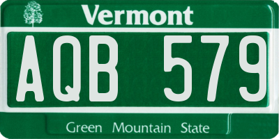 VT license plate AQB579