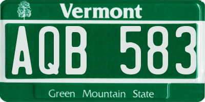 VT license plate AQB583