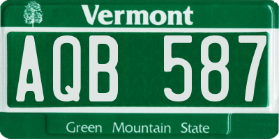 VT license plate AQB587