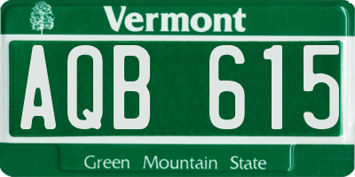 VT license plate AQB615