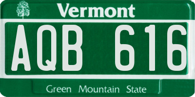 VT license plate AQB616