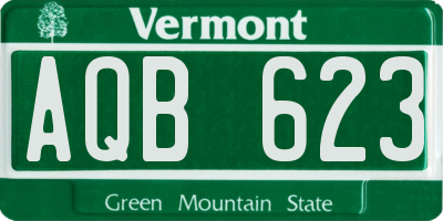 VT license plate AQB623