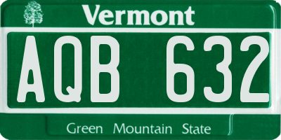 VT license plate AQB632
