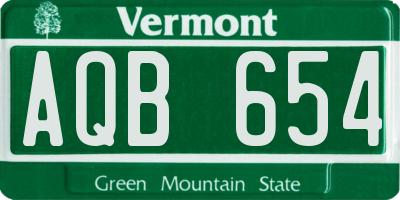 VT license plate AQB654