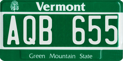 VT license plate AQB655