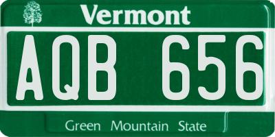 VT license plate AQB656