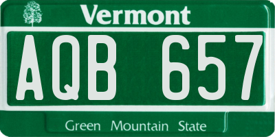 VT license plate AQB657