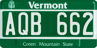 VT license plate AQB662