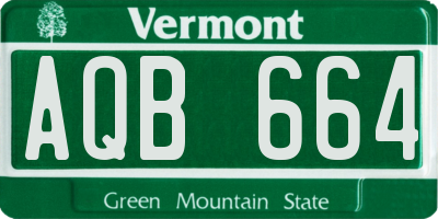 VT license plate AQB664