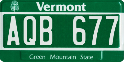 VT license plate AQB677