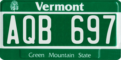VT license plate AQB697