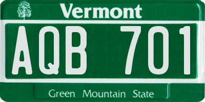 VT license plate AQB701