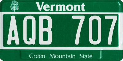 VT license plate AQB707