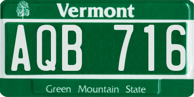 VT license plate AQB716