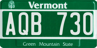 VT license plate AQB730
