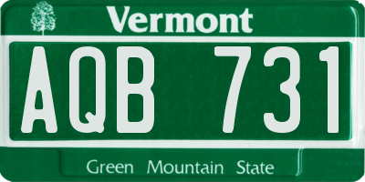 VT license plate AQB731